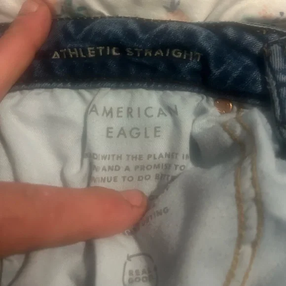 American Eagle Blue Faded Jeans Mens 29x30 Air Flex + Stretch Athletic Straight - Picture 3 of 8
